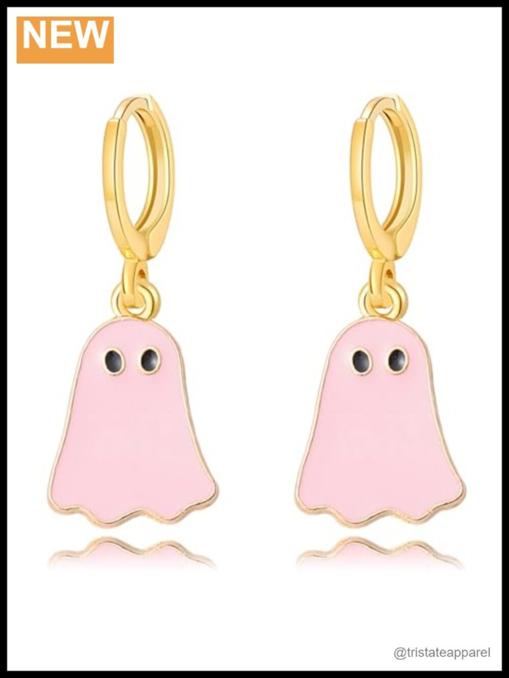 Ghost Enamel Hoop Earrings Alloy Halloween Party Jewelry